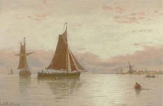 George Stanfield Walters - Shipping a Dutch calm
