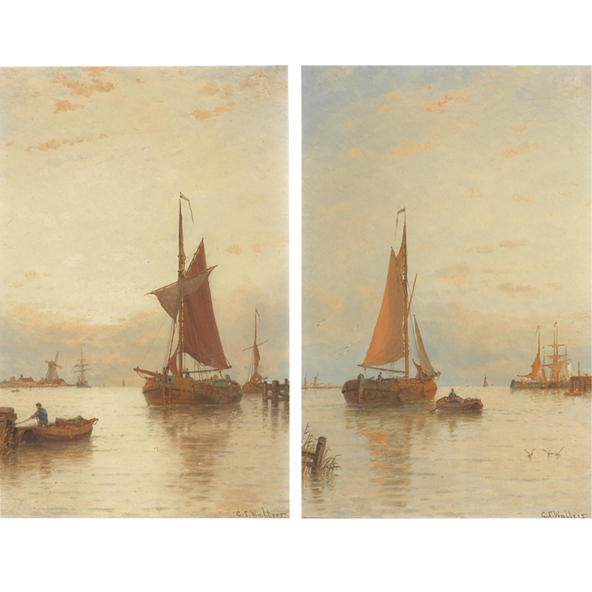 George Stanfield Walters - Shipping In A Calm, Dordrecht