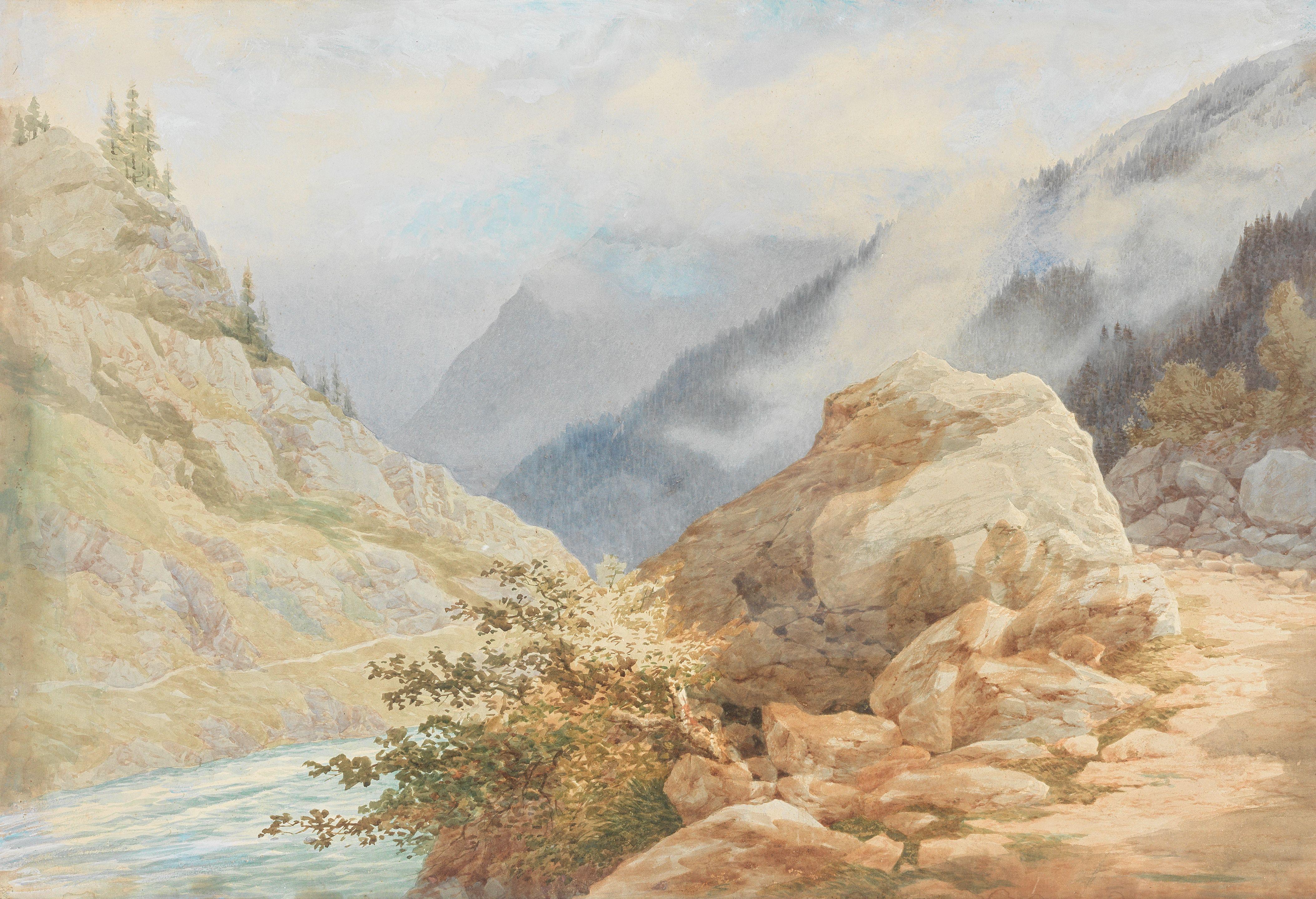 George Strahan - View of the Himalayas