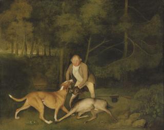 George Stubbs, A.R.A. - Thomas Freeman, Lord Clarendon\'s gamekeeper, with a dog and a shot doe
