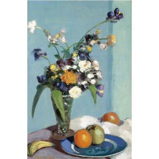 George Telfer Bear - Still Life With Fruit And Flowers