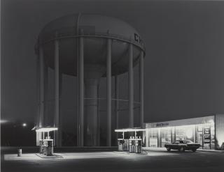 George Tice - \'Petit\'S Mobil Station And Water Tower, Cherry Hill, New Jersey\'