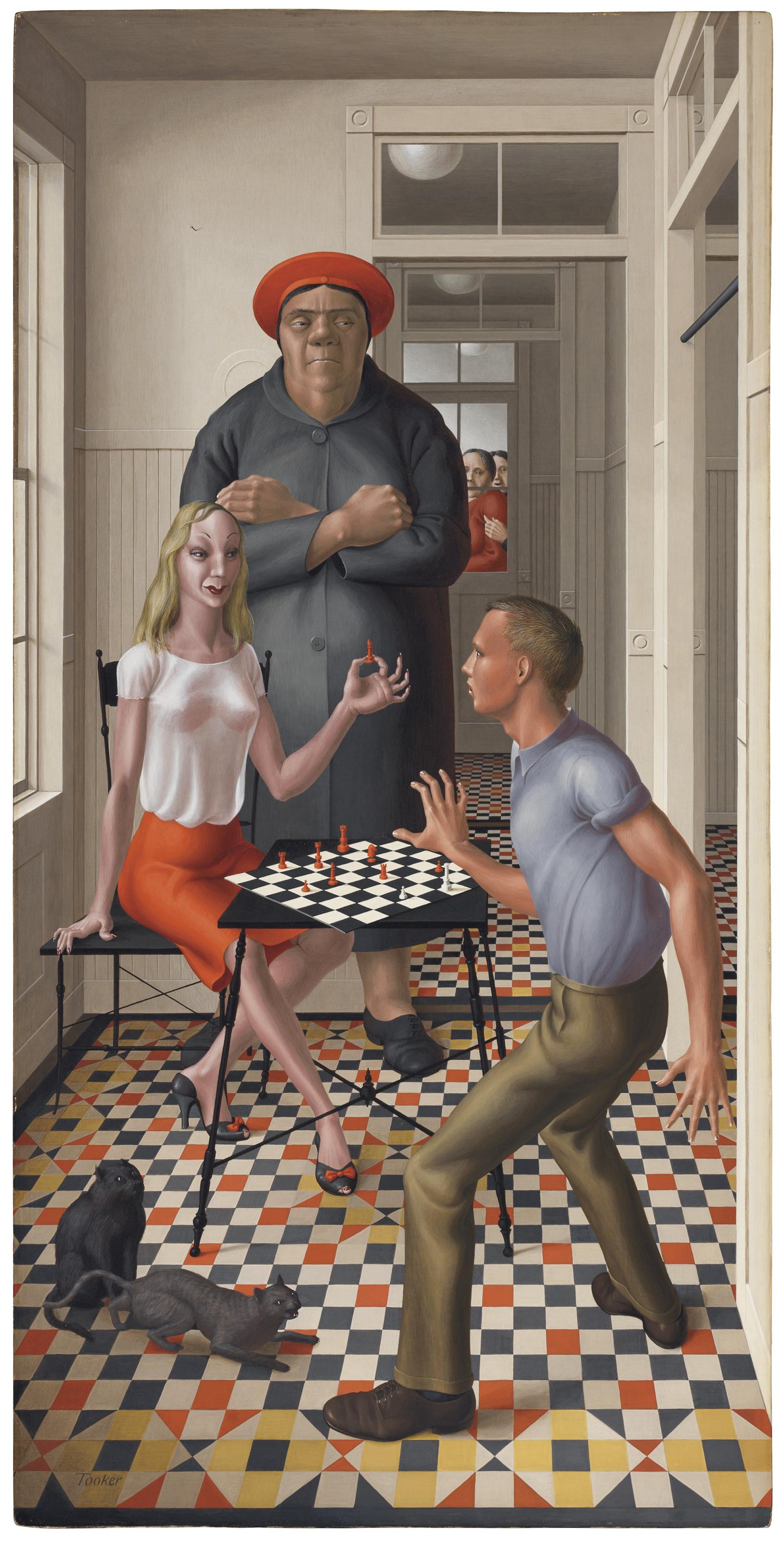 George Tooker - A Game of Chess