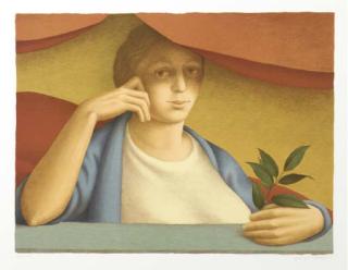 George Tooker - [Woman with Branch]