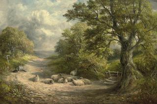 George Turner - A lane at Diseworth, Leicestershire