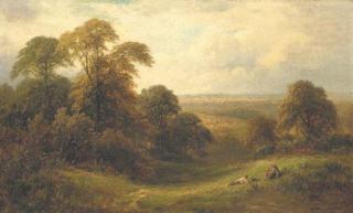 George Turner - Figures resting in a Summer Landscape