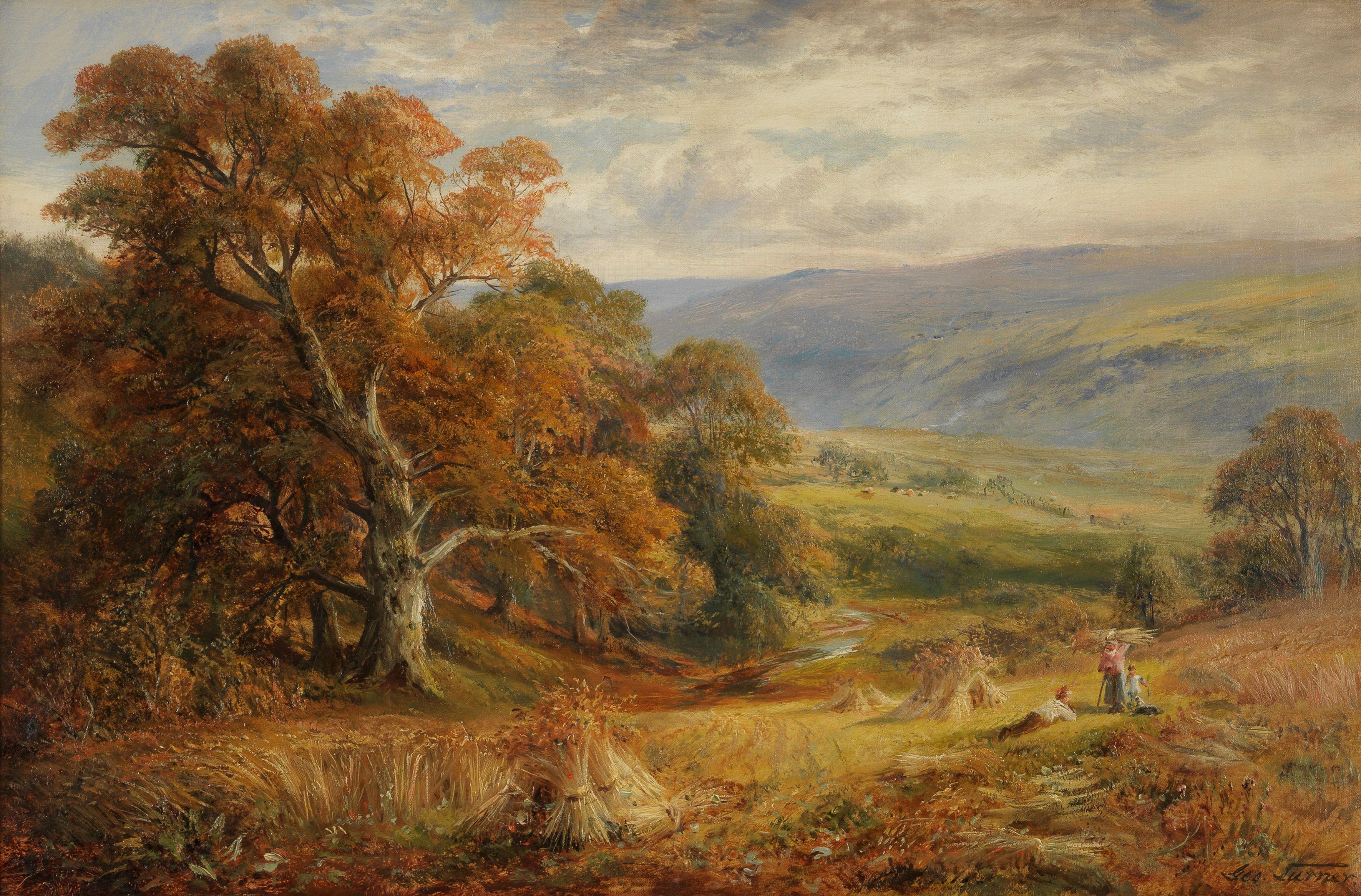 George Turner - \'Harvesting on the Woodside, near Worksworth\'