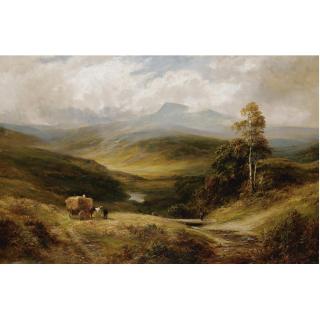 George Turner - The Lledr Valley, North Wales; Herding The Sheep