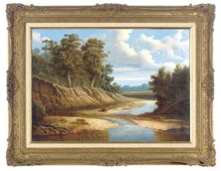 George Vicat Cole, R.A. - A bend in the river