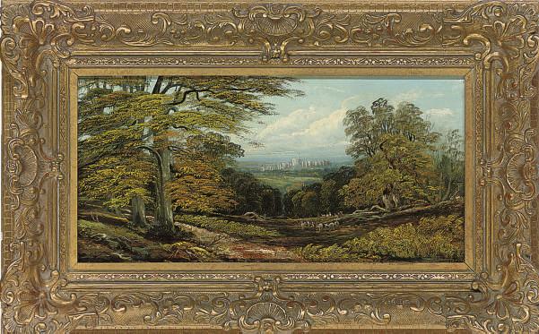 George Vicat Cole, R.A. - Deer In Windsor Great Park, With The Castle Beyond