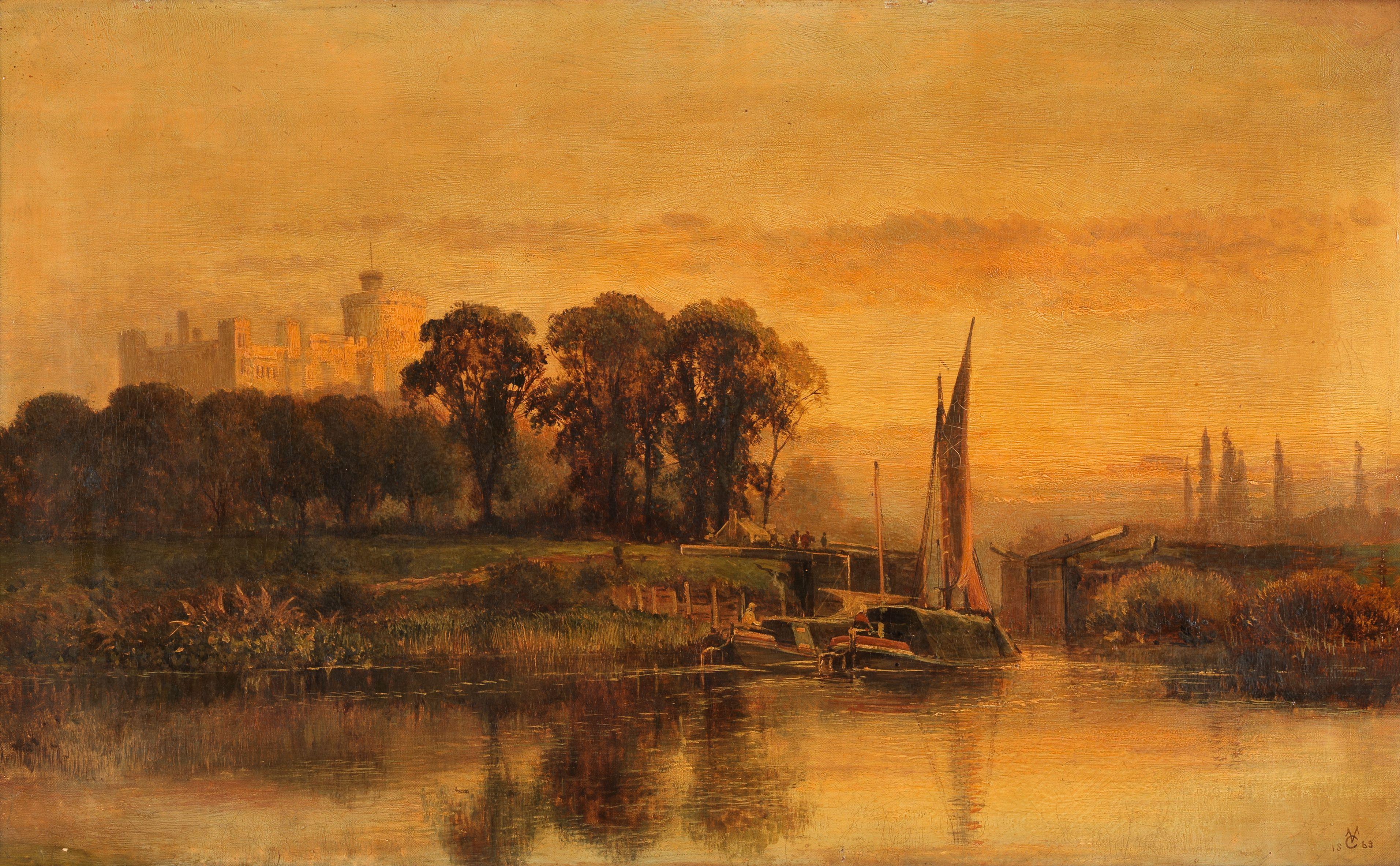 George Vicat Cole, RA - Sailing past Windsor Castle