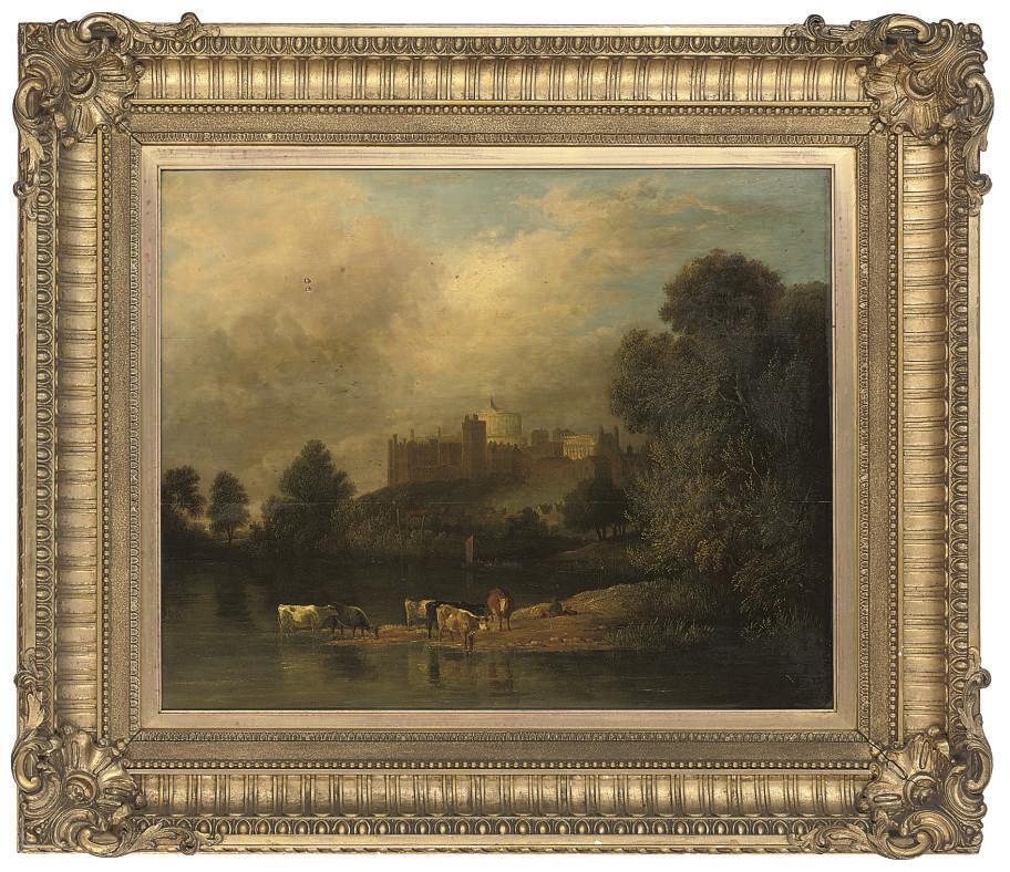 George Vincent - Cattle Watering Before Windsor Castle
