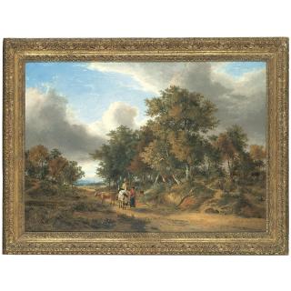 George Vincent - Gypsies On A Path In A Wooded Landscape