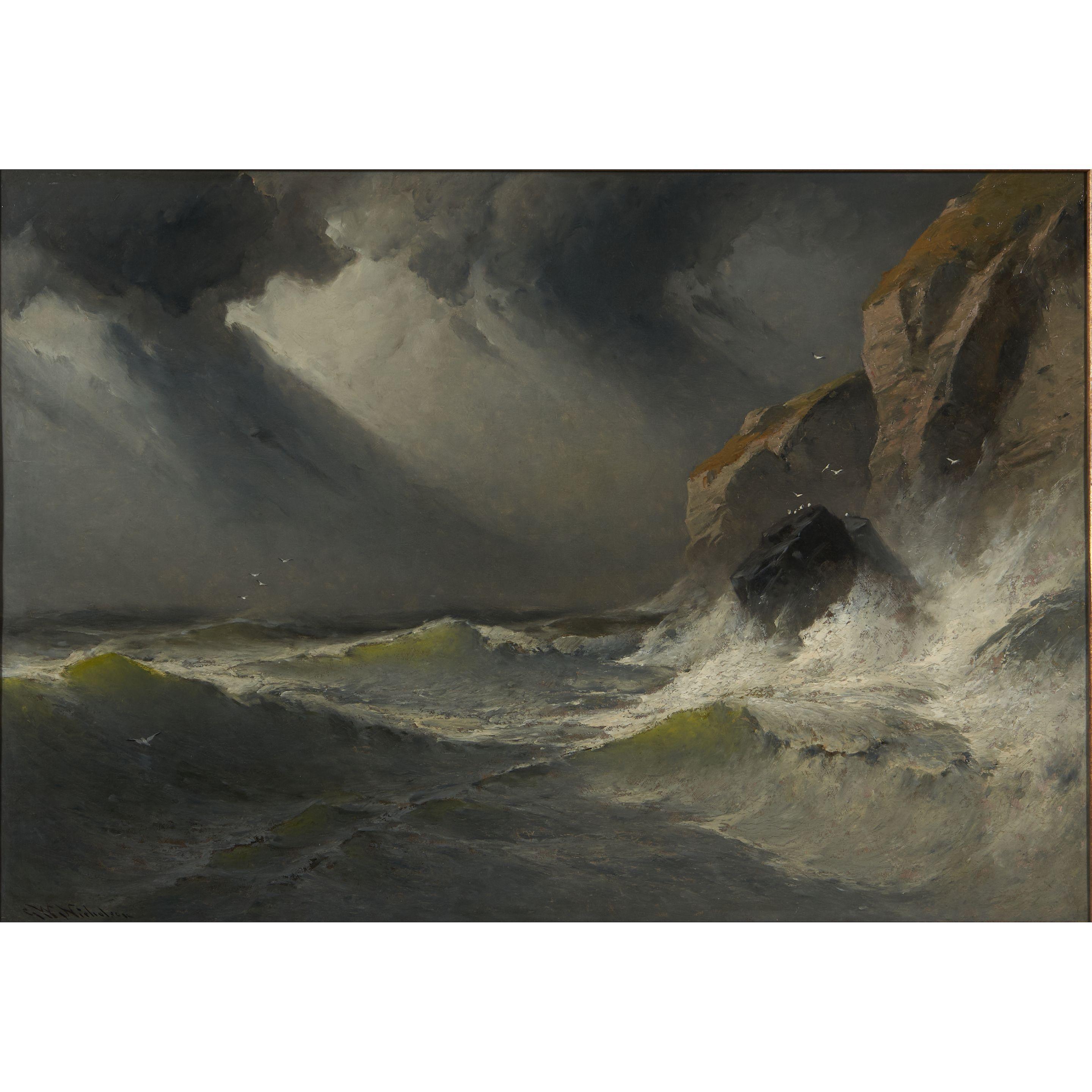 George Washington Nicholson - Seascape with Rocks
