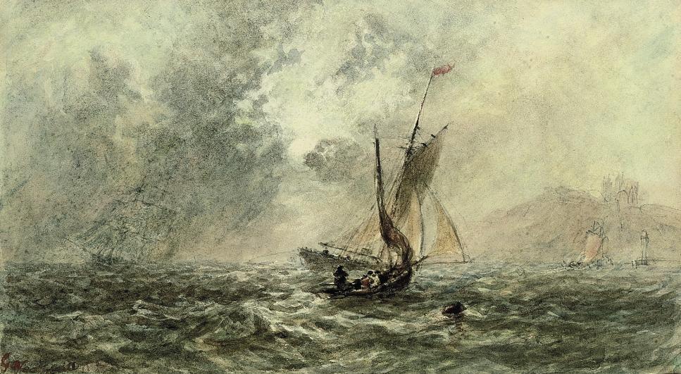 George Weatherill - A break in the clouds off Whitby