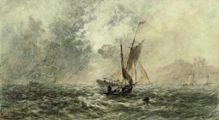 George Weatherill - A break in the clouds off Whitby