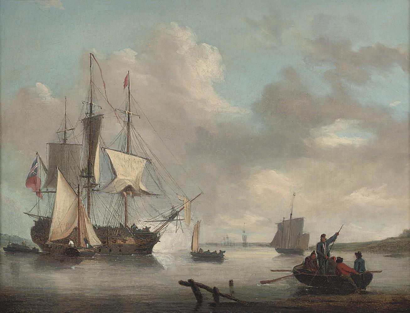 George Webster - A British frigate announcing her departure from the estuary