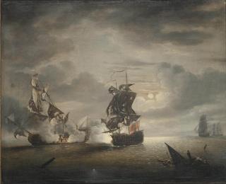 George Webster - The Battle of Cartagena, 28th February 1758: Capture of the Foudroyant by H.M.S. Monmouth