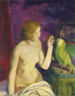 George Wesley Bellows - Nude with a Parrot