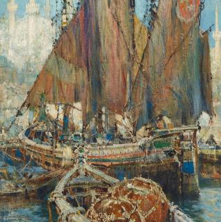 George Wharton Edwards - Turkish galleons at Constantinople