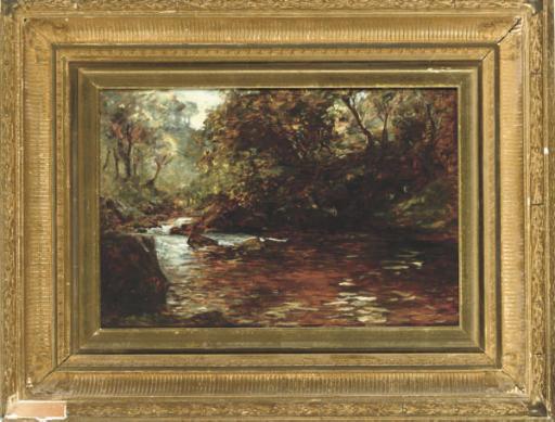 George Whitton Johnstone - Fishing On A Quiet Stretch Of River