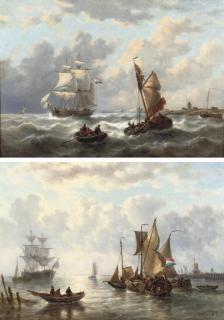 George Willem Opdenhoff - On calm water; and On a choppy sea