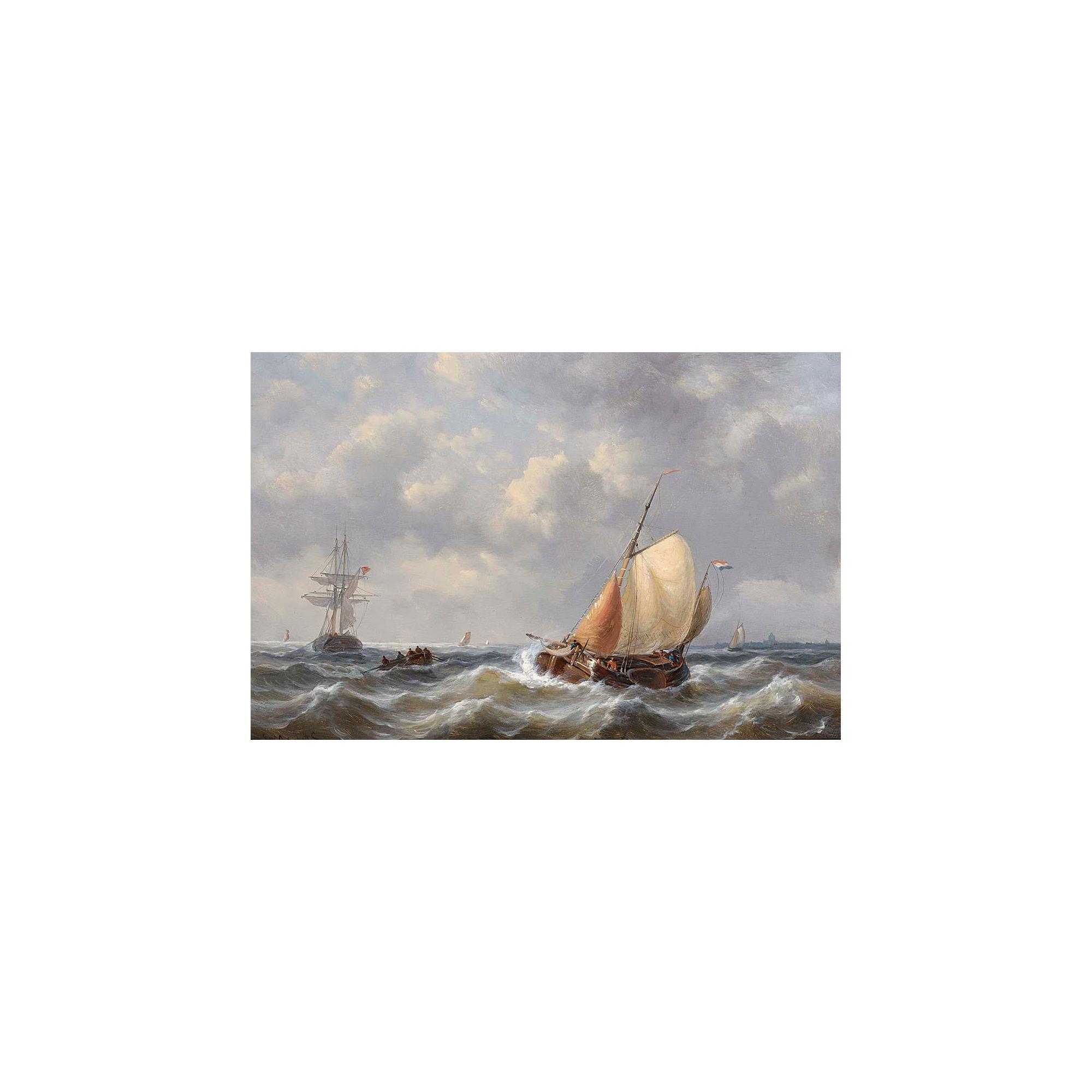 George Willem Opdenhoff - Shipping In Choppy Seas