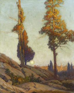 George William Sotter - Moonrise at Sunset