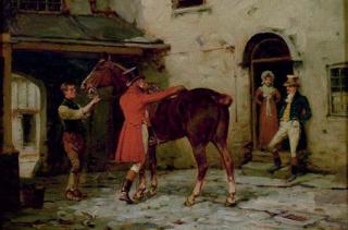 George Wright - Gentleman mounting his horse