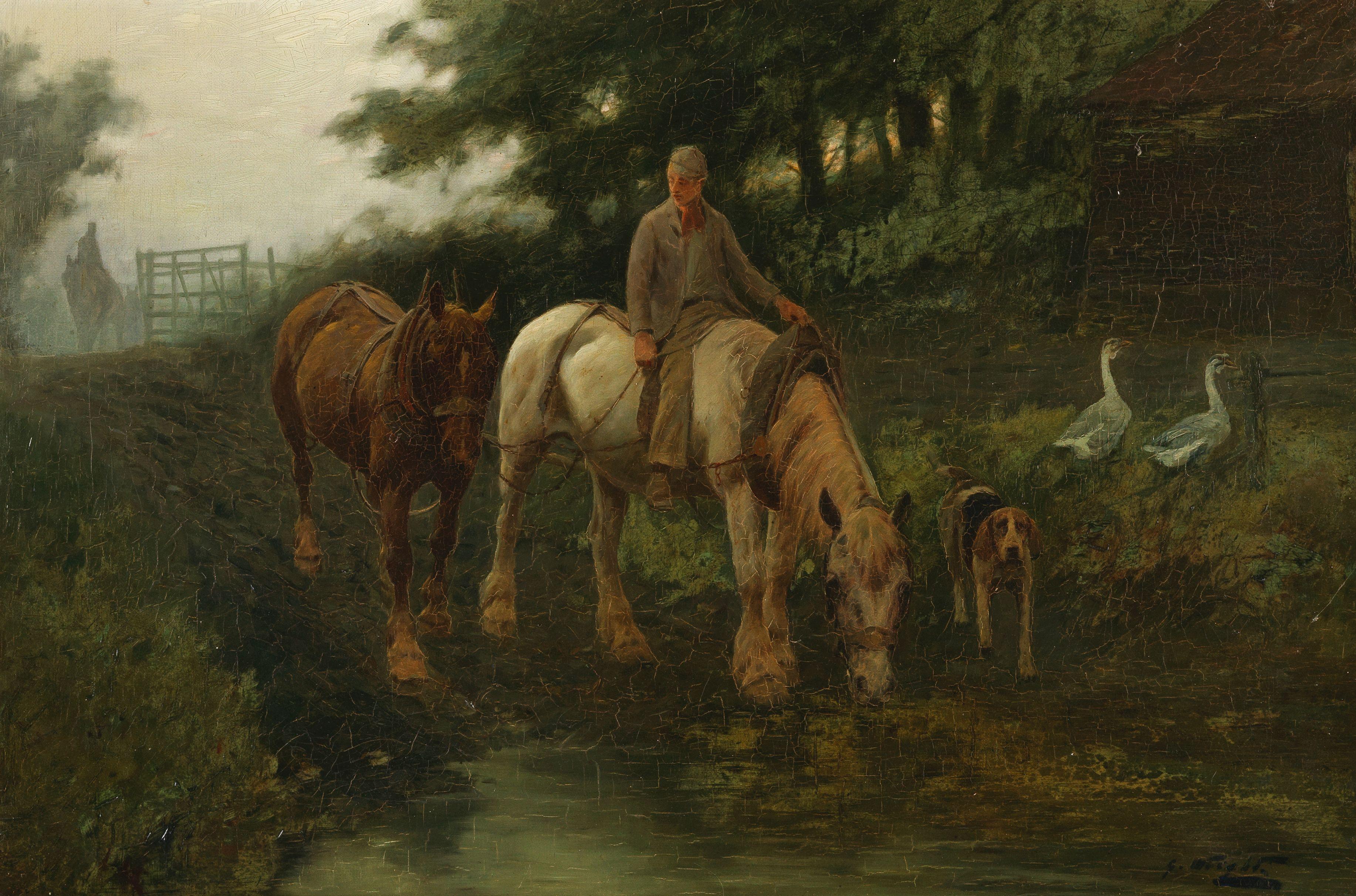 George Wright - Taking the horses to water