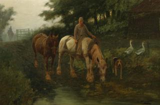 George Wright - Taking the horses to water