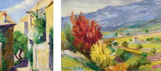 Georges A. De Pogedaieff - Chez Moi Á Menerbes And Paysage: Two Paintings