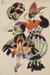 Georges Anatolievich Pogedaieff - Costume Design For Two Dancers In Oriental Costumes