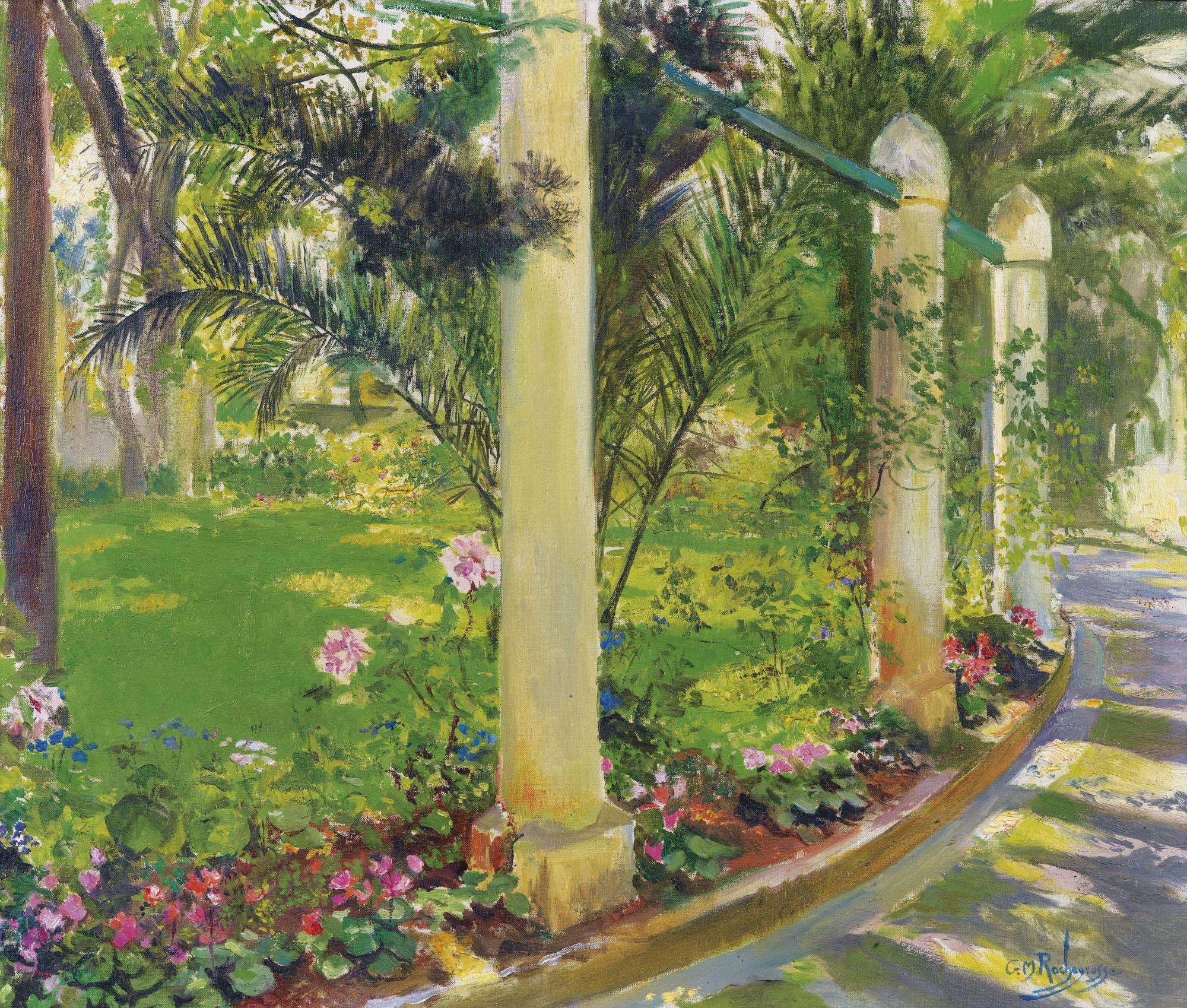 Georges-Antoine Rochegrosse - L\'Allée De La Noria, Djenan Meryem, Algergeorge Rochegrosse ; The Path Of Noria, Djenan Meryem In Algiers ; Signed Lower Right ; Oil On Canvas