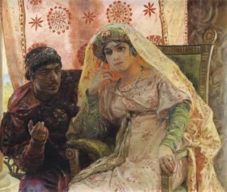 Georges-Antoine Rochegrosse - Le Conciliabulegeorges-Antoine Rochegrosse ; The Secret Discussion ; Signed Upper Left ; Oil On Canvas