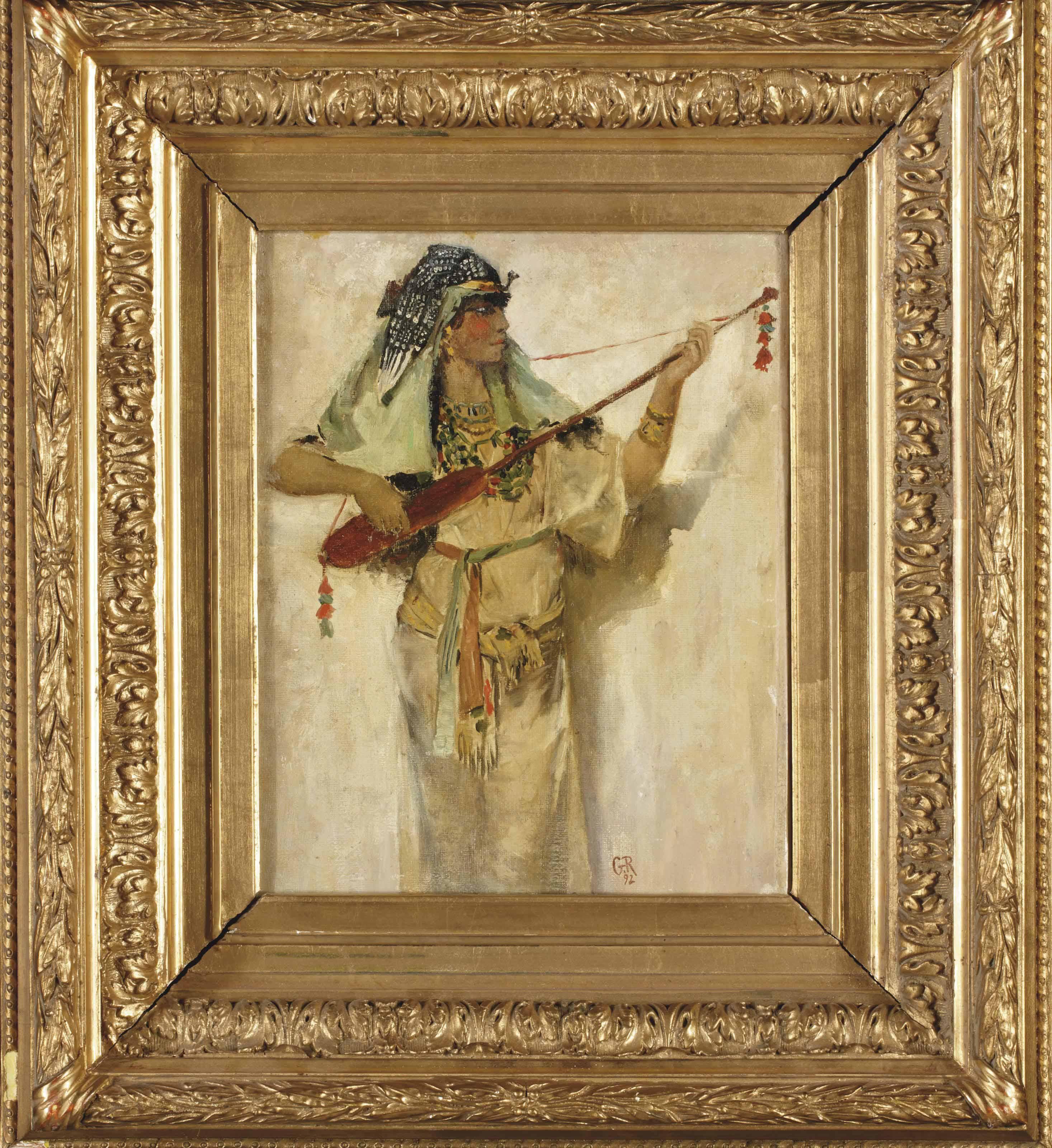 Georges-Antoine Rochegrosse - Musicienne égyptienne jouant du luth