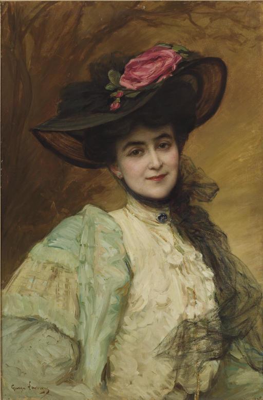 Georges-Auguste Elie Lavergne - Elégante au chapeau