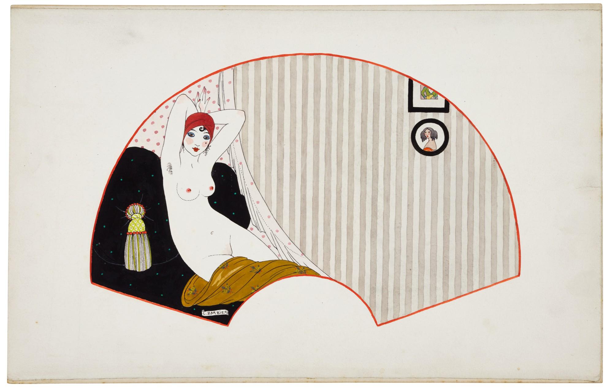 Georges Barbier - Femme Nue Sur Un Divan