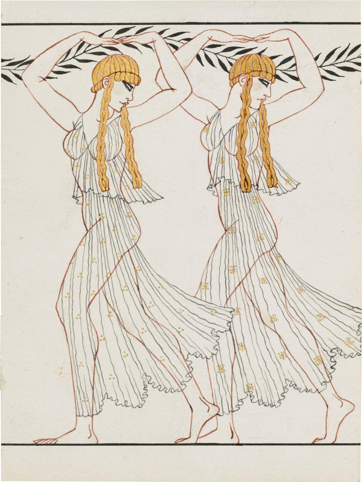 Georges Barbier - Two Nymphs in L\'Après-midi d\'un faune