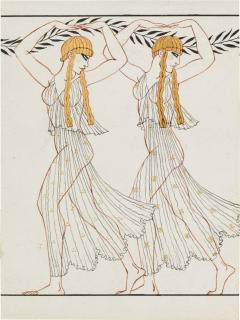 Georges Barbier - Two Nymphs in L\'Après-midi d\'un faune