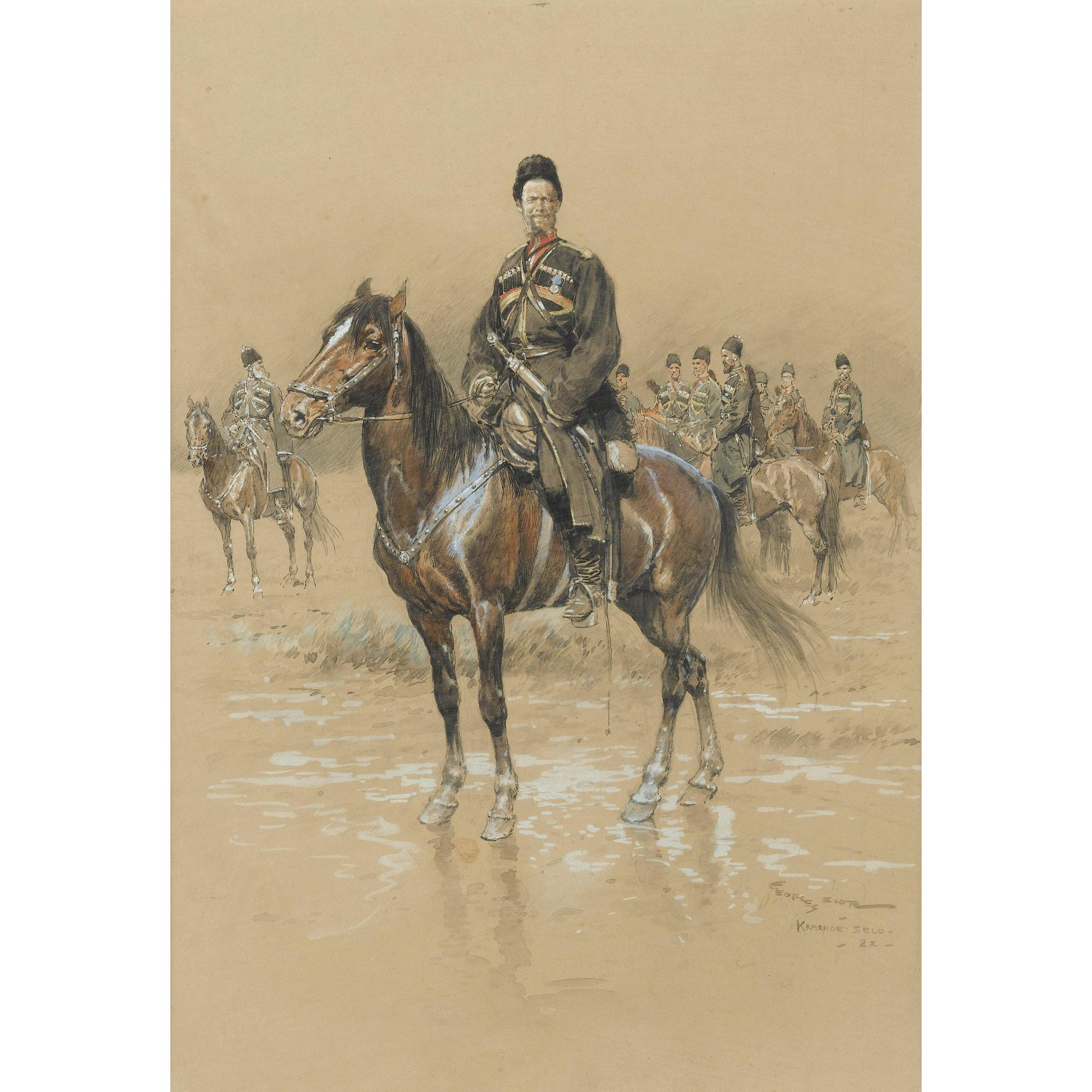 Georges-Bertin Scott - Officier Russe À Cheval