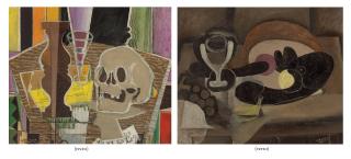 Georges Braque - Balustre et crâne (recto); Nature morte au compotier (verso)