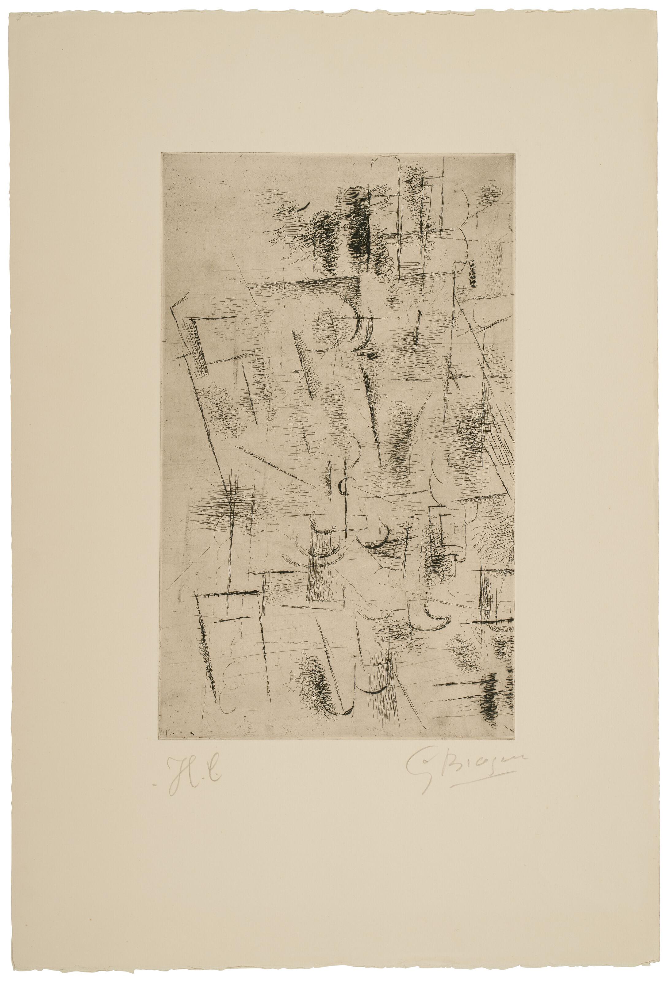 Georges Braque - Composition (Nature morte aux verres)