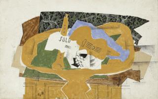 Georges Braque - Guéridon Jaune, Avec Clarinette, Partition Et Guitare