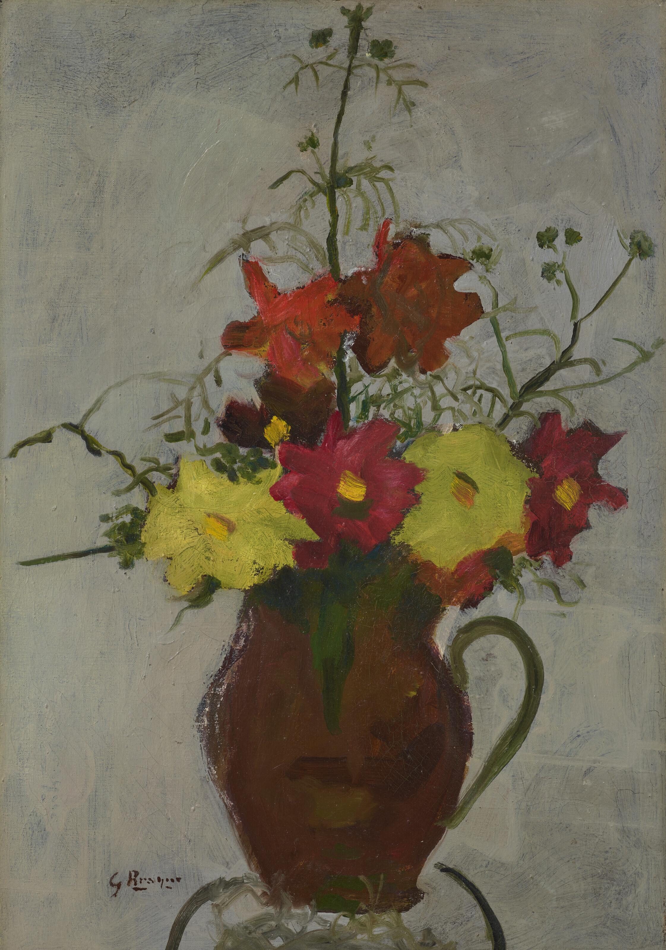 Georges Braque - Les pavots (Vase à anse)