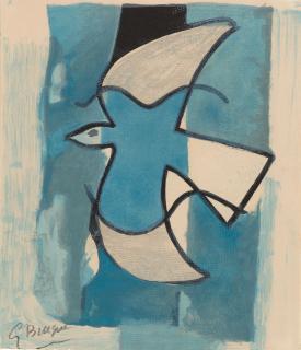 Georges Braque - L’oiseau bleu et gris.