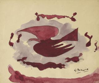 Georges Braque - L\'Oiseau Garance, dessin préparatoire pour \