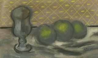 Georges Braque - Nature morte au verre et pommes