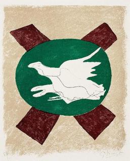 Georges Braque - Oiseau sur fond de X