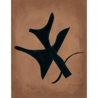 Georges Braque - Oiseau vert sur fond brun (Green Bird on Brown Background), from Si je mourais là-bas (If I Died There)